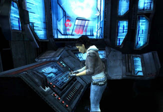 Alyx Vance at a Combine console