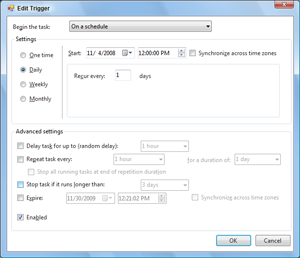 Windows Vista Task Scheduler