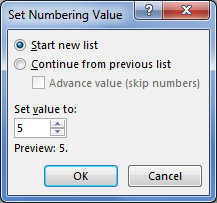 Figure 3. The Ultimate Numbering Control dialog box.