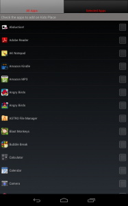 Figure 2. Pick and choose which apps Junior can use on your mobile device.