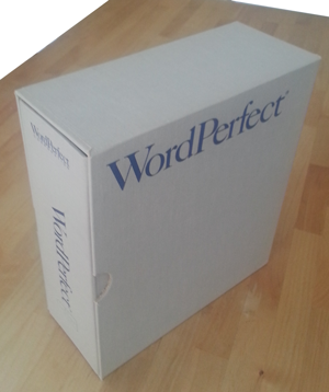 Figure 1. The WordPerfect 5.1 upgrade box. Software actually came this way back in the olden days.