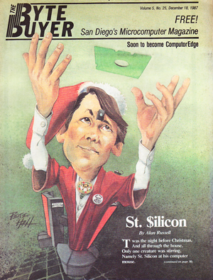 The Byte Buyer cover from December 18, 1987. St. $ilicon comes to town.