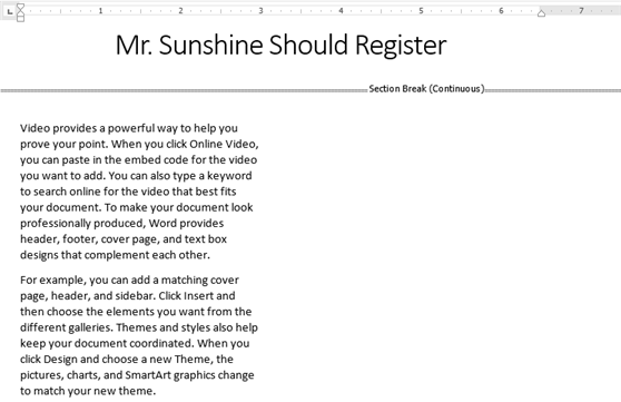 Figure 2. The document's formatting behind the scenes, shown in Draft view.