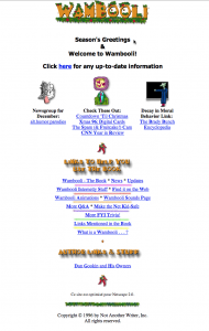 Figure 1. Wambooli's main web page from December 1996. Click the image to embiggen.