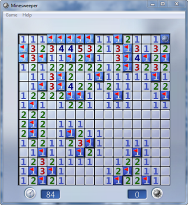Figure 1. A successful completion to a game of Minesweeper.