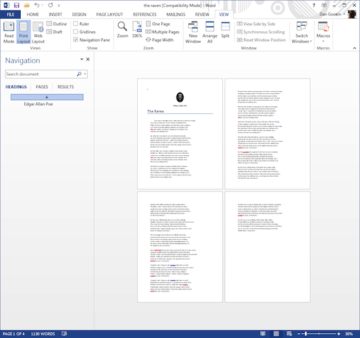 Figure 3. Multi-page Zoom. Here the entire document appears in the window.