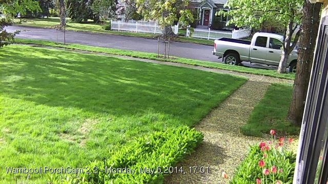 Figure 1. PorchCam 2.2 first successful image text, May 5, 2014, 17:40.