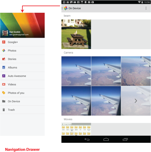 Figure 1. The Photos app, On Device view. Tap a category to view images.