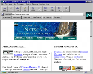 Figure 1. A screen shot of Netscape in 1996. (Click to embiggen.)