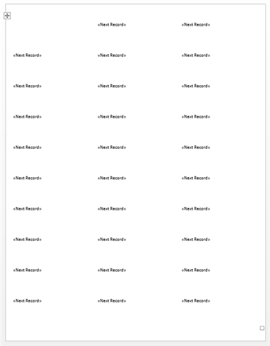 Figure 2. The sheet of labels awaits your fields.