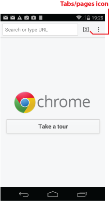 Figure 1. The number icon indicates 3 tabs or pages are open in the Chrome web browser app.
