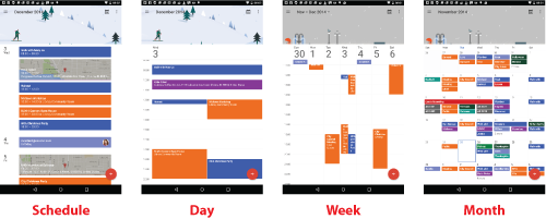 Figure 1. The updated Calendar app's presentations.