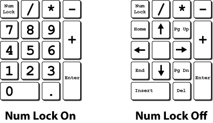 Figure 1. The numeric keypads dual modes.