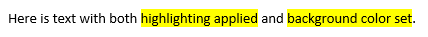Figure 2. Highlight and Shading effects on text look identical.