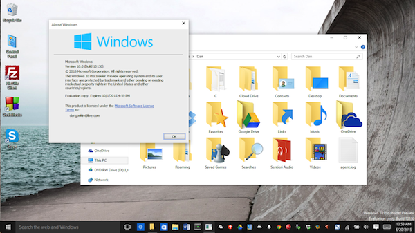 Figure 1. Windows 10 desktop on my laptop.