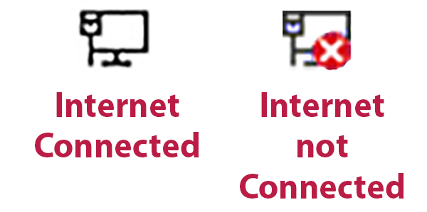 Figure 2. Internet notification icons (Windows 10 versions).