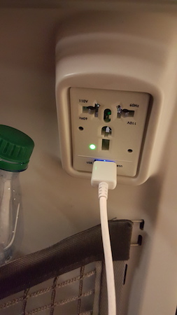 Figure 1. The USB/Power port on my recent Alaska Air trip.