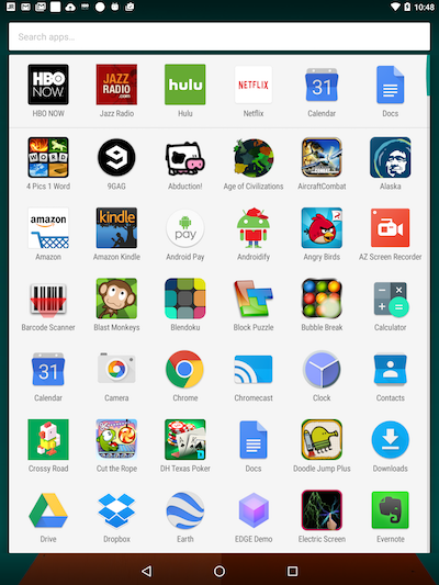 Figure 1. The Apps drawer on my Nexus 9 tablet.