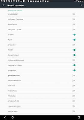 Figure 1. Checking metered connections in Android 5.x.