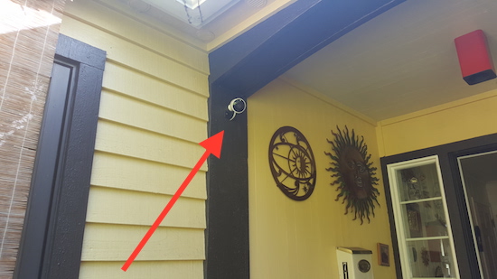 Figure 1. The outdoor Nest camera, mounted on my front porch.